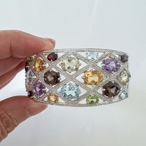 QVC Multi-Gemstone Silver Cuff